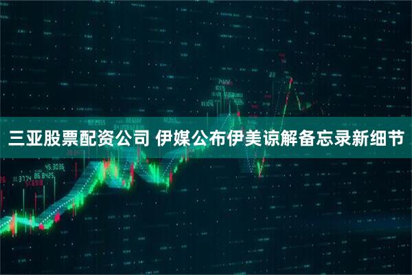三亚股票配资公司 伊媒公布伊美谅解备忘录新细节